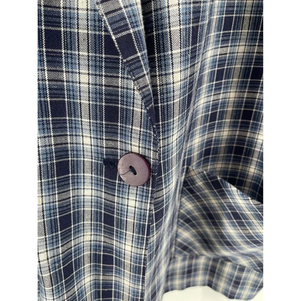 Willow Bay Plaid Blazer Mens Medium Blue Excellent Checkered Single Button Coat